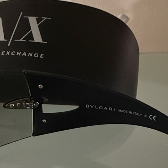 NEW BVLGARI Black/gray Sunglasses w/Armani Exchange case+cleaning cloth ITALY - Picture 9 of 16